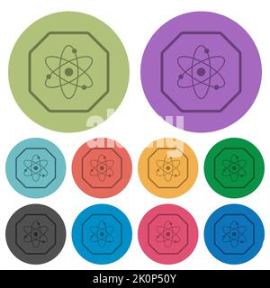 Octagon shaped nuclear energy sanction sign outline flat white icons on ...