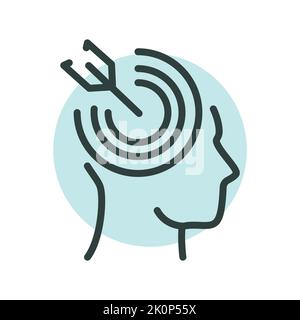 Goals line icon. Self development Stock Vector