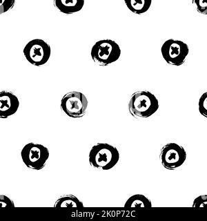 Seamless pattern with bold circles and crosses. Stock Vector
