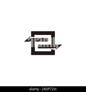 number two opposite arrow square logo vector Stock Vector