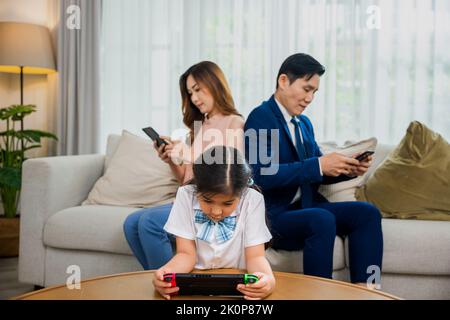 Family don't care about each other. Asian parents ignore their child