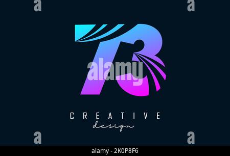Creative number 73 7 3 logo with leading lines and road concept design ...