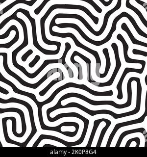 Black abstract organic Turing patern Stock Vector