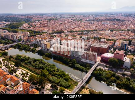 Aerial photo of Perpignan, France Stock Photo