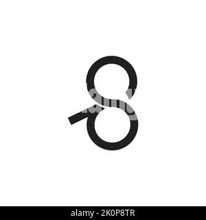 letter sp loop geometric line linked logo vector Stock Vector