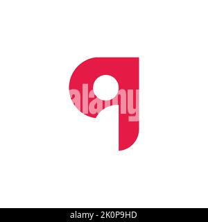 letter iq simple negative space logo vector Stock Vector