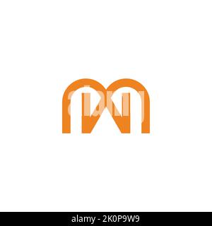 letter mw linked geometric logo vector Stock Vector