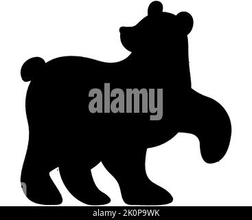 Polar bear wild black silhouette animal. Vector Illustration Stock Vector