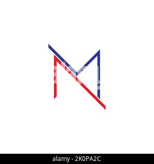 letter m slice arrow colorful thin line logo vector Stock Vector