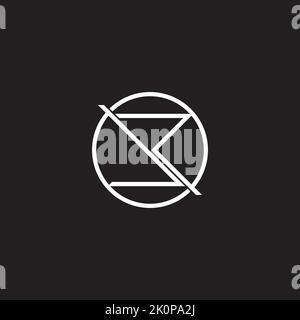 letter rl circle thin line geometric logo vector Stock Vector