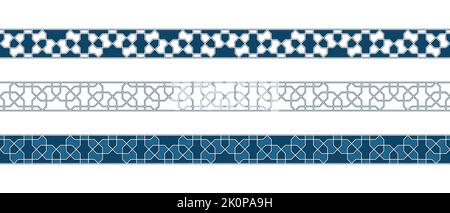 Islamic ornament pattern border for Ramadan card Stock Vector