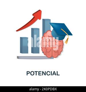 Potencial icon. 3d illustration from business training collection. Creative Potencial 3d icon for web design, templates, infographics and more Stock Vector