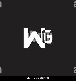 letter wg simple geometric font logo vector Stock Vector