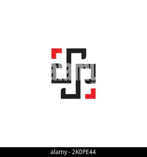 letter dp square arrows geometric linear logo vector Stock Vector