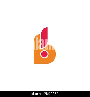 letter b exclamation design logo vector Stock Vector
