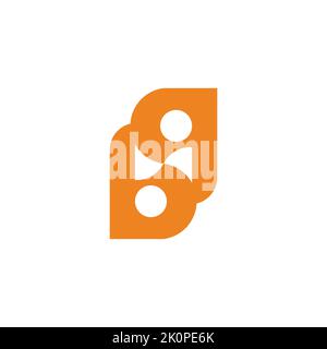 letter bq linked geometric simple art logo vector Stock Vector