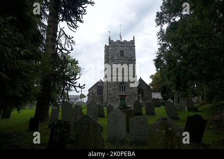 St Teath Cornwall UK 09 12 2022 Cornish village North Cornwall birthplace of Anne Jeffries 1626 a Fairy Witch Stock Photo