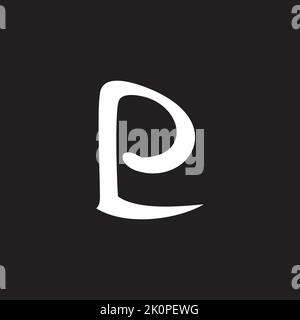letter pl linked curves design logo vector Stock Vector
