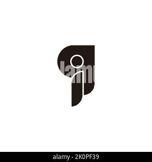letter iq simple geometric logo vector Stock Vector