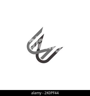 letter mw colorful linked line logo vector Stock Vector