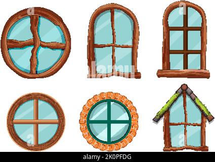 Set of hobbit house element decoration illustration Stock Vector Image &  Art - Alamy