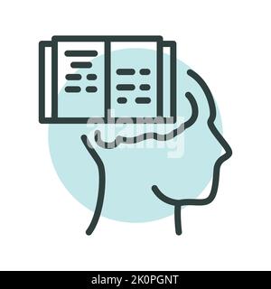Knowledge line icon. Self development Stock Vector