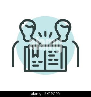 Mentoring line icon. Self development Stock Vector