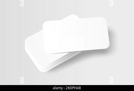 Business Card Realistic White Stack Blank Mockup Template Presentation Showcase Stationary Office Illustration Stock Vector