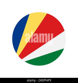 Seychelles vector flag circle on white background Stock Vector
