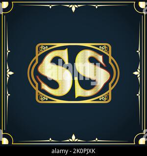 Initial letter SS royal luxury logo template Stock Vector