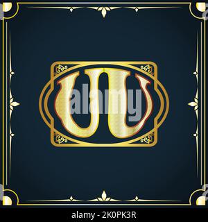 Initial letter UU royal luxury logo template Stock Vector