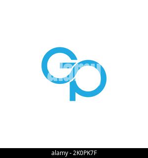 letter gp infinity loop line logo vector Stock Vector