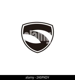 letter s shield simple curves geometric logo vector Stock Vector