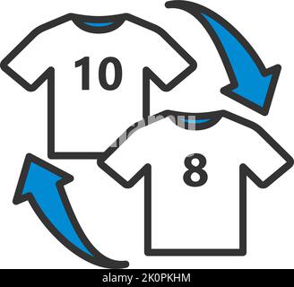 Icon Of Football Replace. Editable Bold Outline With Color Fill Design. Vector Illustration. Stock Vector