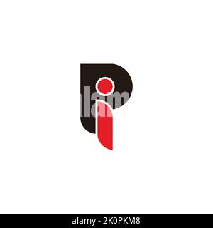 letter ip linked geometric colorful logo vector Stock Vector