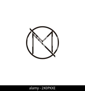 letter am circle thin line geometric logo vector Stock Vector