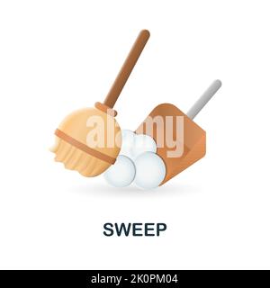 Sweep icon from cleaning collection. Simple line element Sweep symbol ...