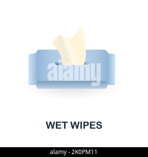 Wet Wipes icon. 3d illustration from cleaning collection. Creative Wet Wipes 3d icon for web design, templates, infographics and more Stock Vector