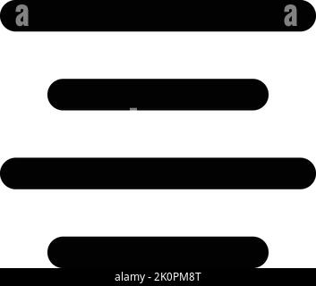 Black lines on a white background. Text align center concept Stock Vector