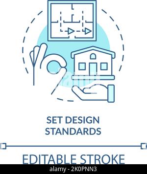 Set design standards turquoise concept icon Stock Vector