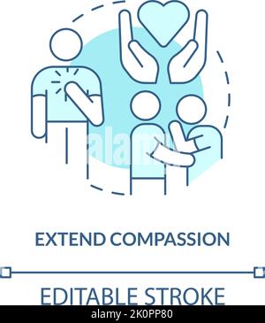 Extend compassion turquoise concept icon Stock Vector