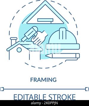Framing turquoise concept icon Stock Vector