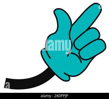 Sticker of hand pointing in direction, gesture Stock Vector