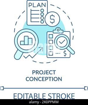Project conception blue gradient concept icon Stock Vector