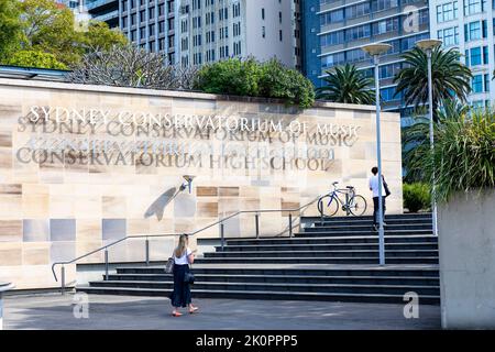 Sydney Conservatorium of Music high school in Macquarie street,Sydney city centre,NSW,Australia Stock Photo