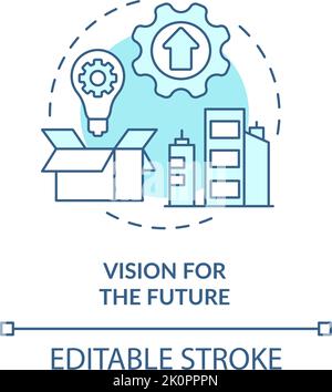 Vision for future turquoise concept icon Stock Vector