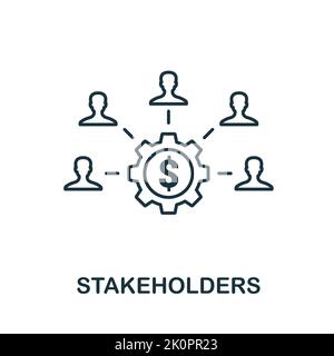 Stakeholders icon. Simple element from agile method collection. Filled Stakeholders icon for templates, infographics and more Stock Vector