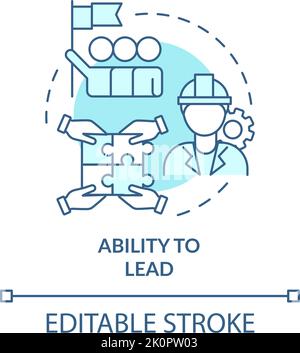Ability to lead turquoise concept icon Stock Vector