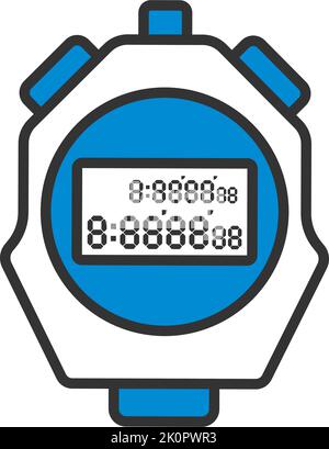 Icon Of Stopwatch. Editable Bold Outline With Color Fill Design. Vector Illustration. Stock Vector
