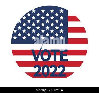 Day of mid-term elections. Vote 2022 USA, banner design. Election voting poster. Political election campaign Stock Vector